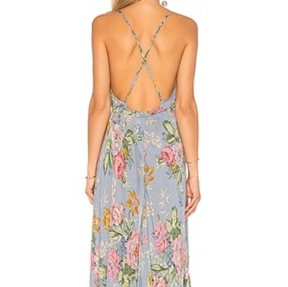 New Auguste Backless Delilah Bloom Dress Blue M 10 - Picture 2 of 13